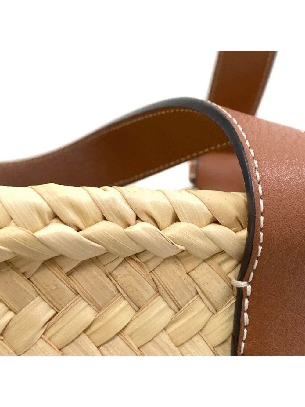 Loewe Basket Small Tote Bag Calfskin Palm Leaf